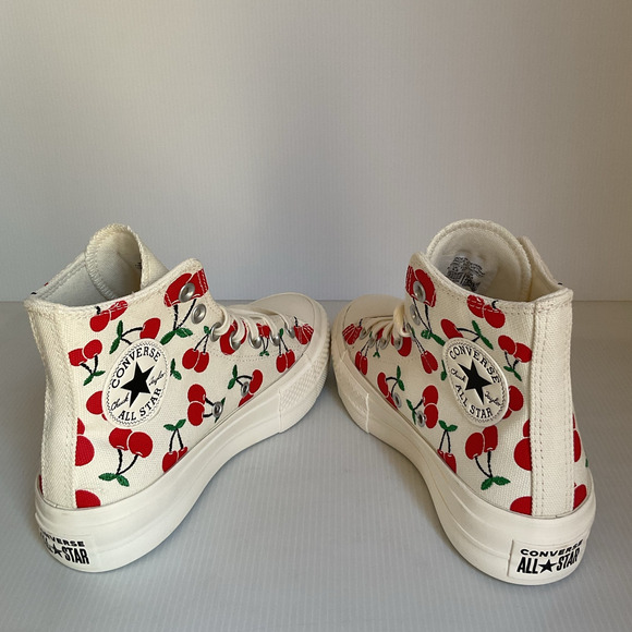 Converse Cherry Print Sneakers All Star Lift Platform Women’s 6.5 (37 EU) Trendy - Picture 6 of 11